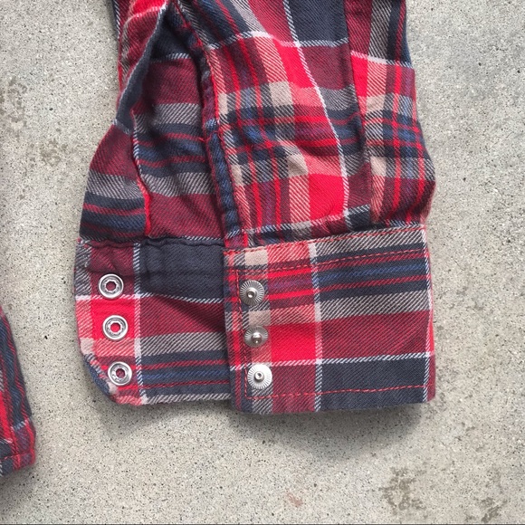 Wrangler Cotton Plaid Flannel Western Shirt - Picture 5 of 8